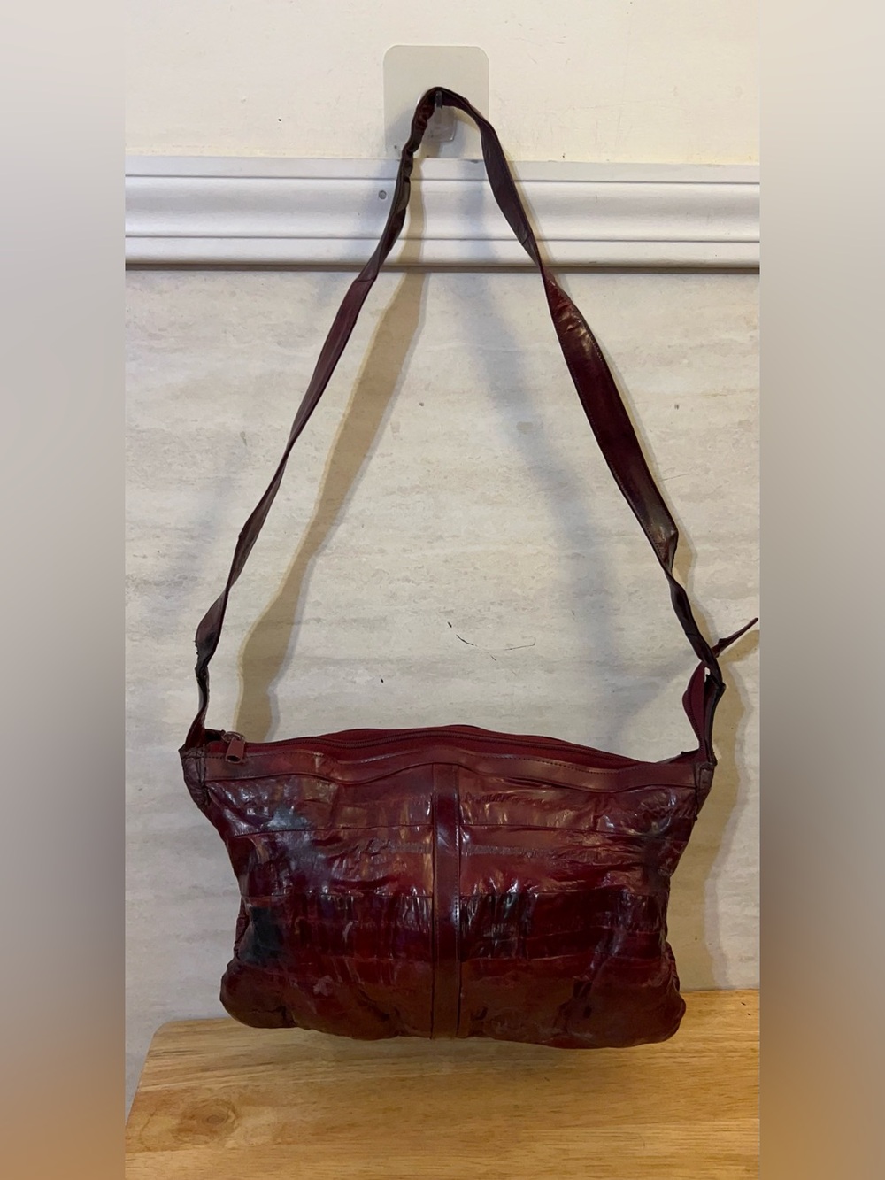Elegant Vintage Genuine EEL Skin Shoulder Bag